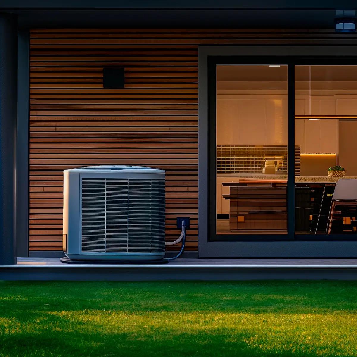 HVAC Unit with modern house in background