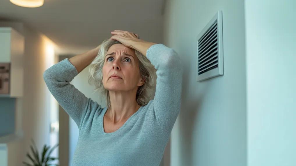 Woman frustrated because HVAC system won't work