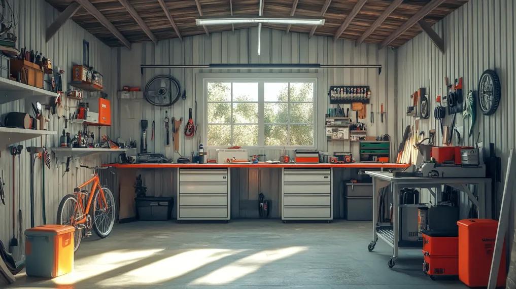 Workshop in a garage