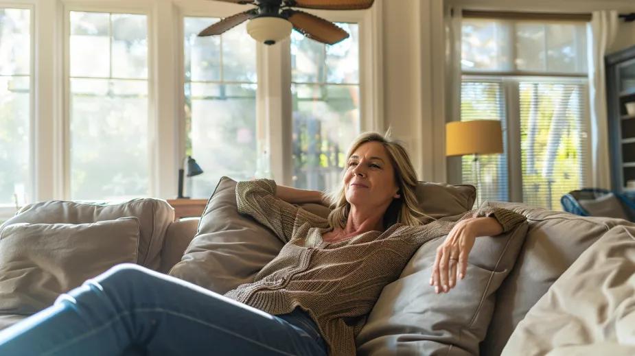 Woman relaxing on the couch