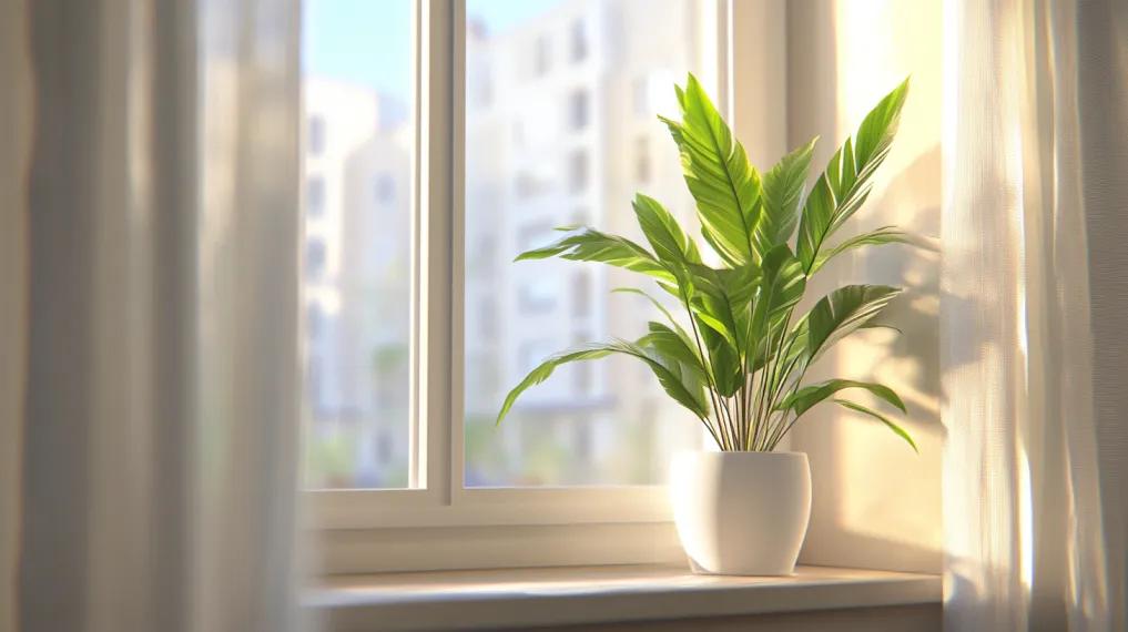 House plant next to window